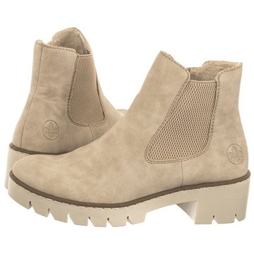 Buty Sztyblety Damskie Rieker Beżowe X5772 Beige