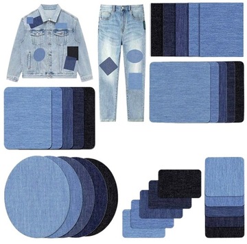 Duży zestaw 30 szt łatki jeans spodnie TERMO ŁATA