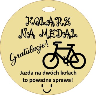 MEDAL za jazdę na 2 kółkach mały kolarz dziecko
