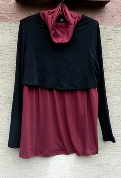 Двухслойная свободная туника черно-бордового цвета 48/50