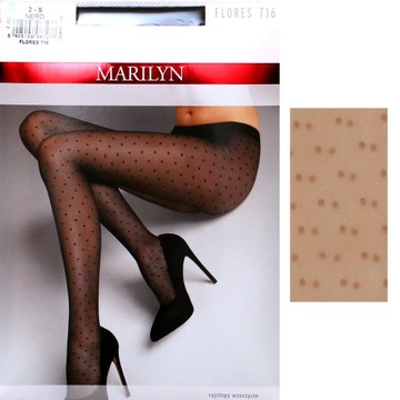 Marilyn FLORES 716 R4 rajstopy kropeczki visone