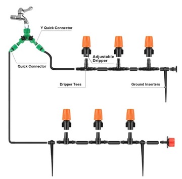 НАБОР КАПЕЛЬНОГО орошения ДЛЯ АВТОМАТИЧЕСКОЙ СИСТЕМЫ РАСТЕНИЙ 103 шт. 20 м #007