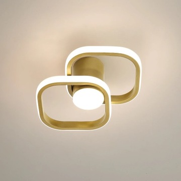 LAMPA SUFITOWA LED PLAFON RING LAMPA WISZACA ZŁOTA KWADRAT 4500K NOWOCZESNA