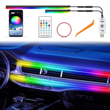 Оптоволоконное автомобильное освещение RGB светодиодная лента 7м APKA+PILOT KIT XL