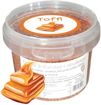 Cukier Do Waty Cukrowej Toffi 100g Karmelowy kolorowy wiaderko