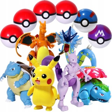 6SZT MORFUJĄCA KULA SKŁADANA FIGURKA POKEMON KOLEKCJONERSKIE ZESTAW