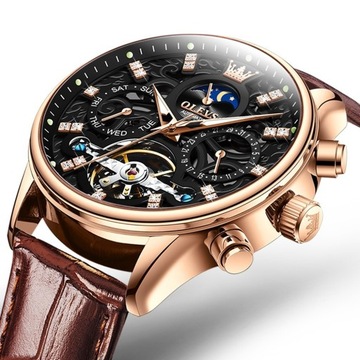 OLEVS 6658 Mechaniczny Męski Moda Zegarki