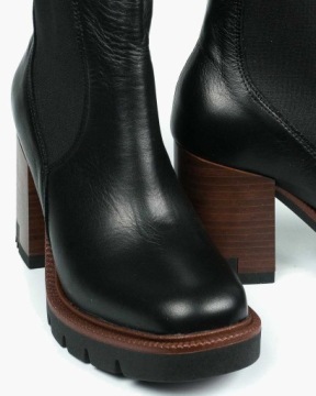 Черные женские кожаные ботильоны Oleksy R41