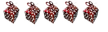 PUDEŁKO PREZENTOWE ŚWIĄTECZNE SKŁADANE NA PREZENT 9,5 X 9,5 x 8 CM 5 sztuk