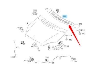 ПЛАСТИКОВОЕ СТЕКЛО ДЛЯ КАПОТА MERCEDES W169 A1698360018