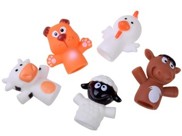 Резиновые пальчиковые куклы сельскохозяйственных животных 5 шт.