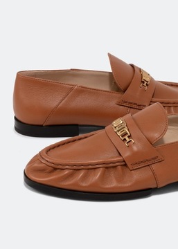 TOD'S mokasyny brązowe z łańcuszkiem r. 39