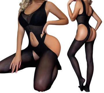 Bielizna Seksowny Czarny Komplet Damski Sexy Bodystocking komplet