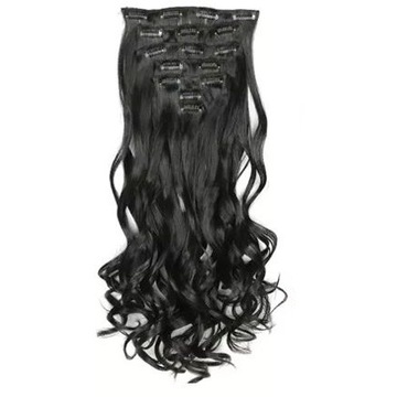 ВОЛОСЫ НА ЗАЖИМАХ, ВКУЧНЫЕ ВОЛНЕННЫЕ Наращивание на клипсах НАБОР ИЗ 7 ЛЕНТ