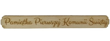 Drewniana plakietka z napisem grawerem tekstem Komunia Święta dekor wzór 1