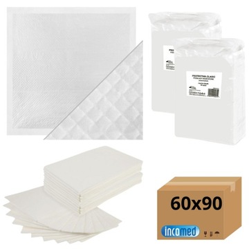 Podkłady chłonne JEDNORAZOWE białe 60x90 cm HIGIENICZNE incomed 60 szt.