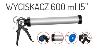 Пистолет BAUHUS для густых масс, картриджи для колбас, 300/600 мл, серый