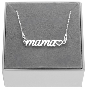 Srebrny naszyjnik celebrytka napis MAMA dla mamy srebro 925 45 cm