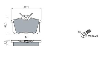 КОЛОДКИ ЗАДНИЕ ТОРМОЗНЫЕ BOSCH 0986461769 BP2694