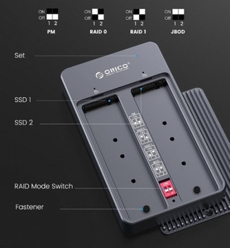 Док-станция M.2 SATA SSD RAID USB-C 3.1 Gen 2, 10 Гбит/с, ключ B, ключ B+M