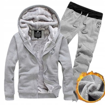 KOMPLET DRESOWY DRES DAMSKI SPODNIE BLUZA CIEPŁE