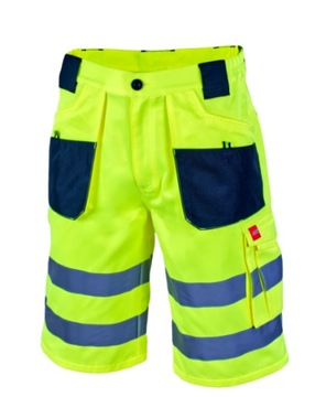 Krótkie SPODENKI ROBOCZE ostrzegawcze z pasami odblaskowymi Flash FLUO y 54