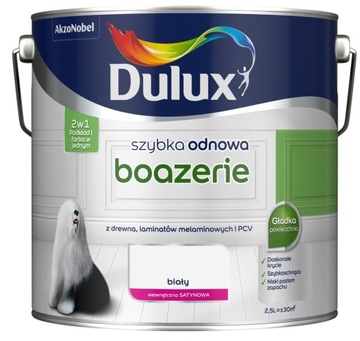 DULUX SZYBKA ODNOWA boazerie, biała, 2.5l