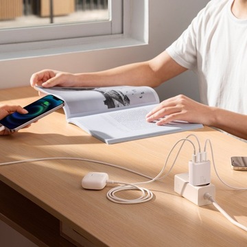BASEUS SZYBKA ŁADOWARKA SIECIOWA UNIWERSALNA DO TELEFONU 3x USB MOCNA 17W