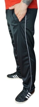 SPODNIE DRESOWE MĘSKIE ŚLISKIE CZARNE z lampasem kieszenie L