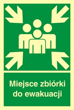 Miejsce zbiórki do ewakuacji 20x29,6 PCV świecący
