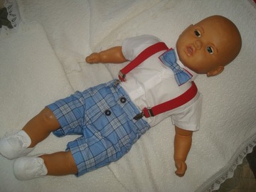 КОМПЛЕКТ ЛЕТНЕЙ ОДЕЖДЫ / КРЕЩЕНИЕ / СВАДЬБА / ШОРТЫ 92