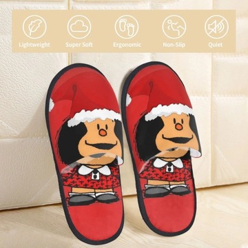 Mafalda тапочки Рождественские зимние хлопковые домашние тапочки для женщин Гостиная M