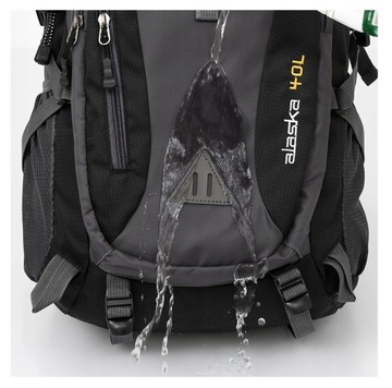 wodoodporny lekki plecak Alaska turystyczny górski czarny lekki USB 40l