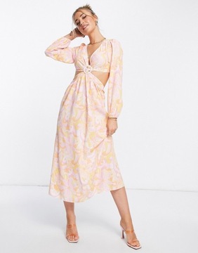 Miss Selfridge Sukienka midi z wycięciem 42