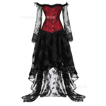 Wedding Corset Woman Dress with Long Sleeve Fairyc