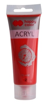 Farba akrylowa 75ml, czerwony, Happy Color NR 2