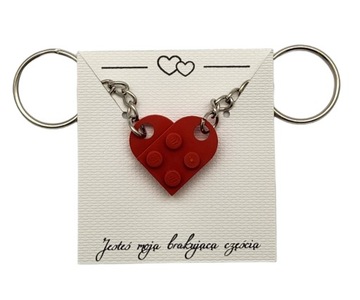 Брелок LEGO Heart YOUR WRITING Gift - красный