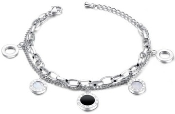 Bransoletka SREBRNA Stal chirurgiczna serce chain
