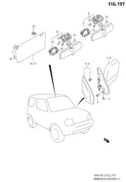 SUZUKI JIMNY 05-16 - ZRCÁTKO LEVÉ ZJ3