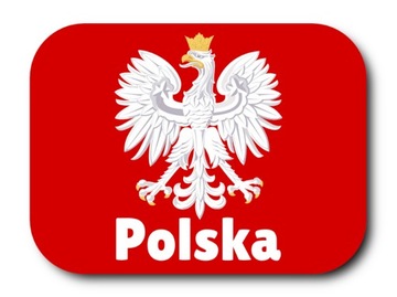 Czerwony magnes z godłem Polski orzeł biały Polska