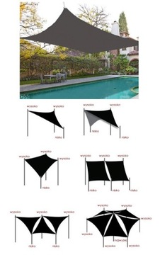 Садовый солнцезащитный парус водонепроницаемый серый прочный тент 4x3 м