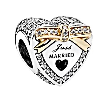 MD charms zawieszka serce Just Married Ślub| S925