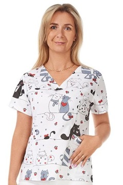 DAMSKA BLUZA MEDYCZNA 100% BAWEŁNA r.4XL