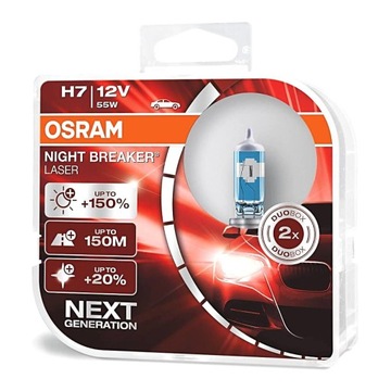 Żarówki H7 Osram Night Breaker Laser 150% 2szt.