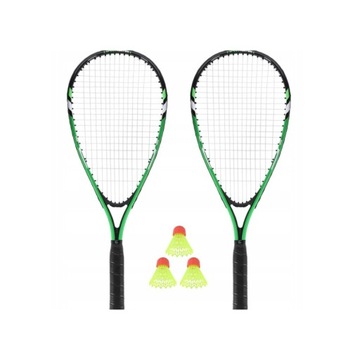 НАБОР CROSSMINTON 2 РАКЕТЫ + РАЗНЫЕ + ЗЕЛЕНАЯ КРЫШКА NILS NRS001