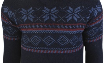 M-Sweter świąteczny wzór norweski turecki gwiazdki CY95/1