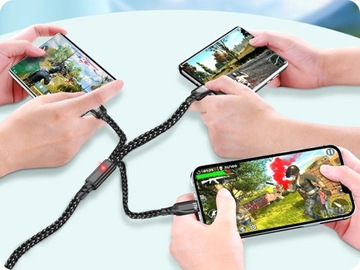 WEBSKI WIELOFUNKCYJNY KABEL PRZEWÓD 6W1 MICRO USB/USB-C/LIGHTNING 30W 1.2M