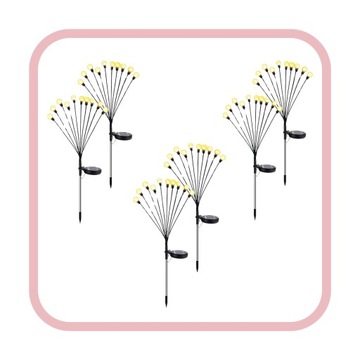 Солнечная лампа, черная, 10 светодиодов, шарики, теплый белый, 65 см, 6 шт.