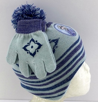 Zestaw zimowy dziecięcy Czapka i rękawiczki DISNEY Frozen Kraina Lodu 47-53