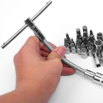 ZESTAW KLUCZY NASADOWYCH BITÓW GRZECHOTKA ADAPTERY KLUCZE NASADOWE 46 SZTUK